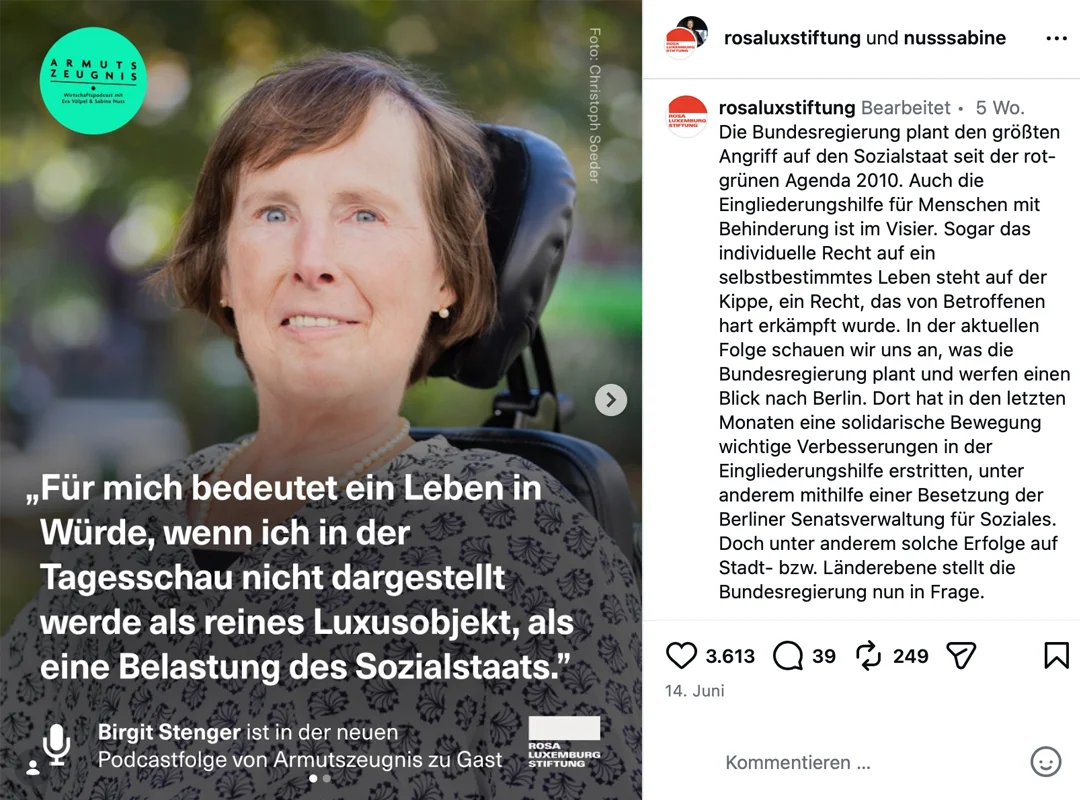 Birgit Stenger im Podcast der Rosa Luxemburg Stiftung im Juni 2026